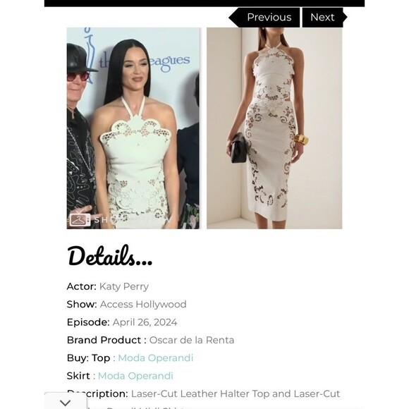 $3000 NEW Oscar de la Renta Leather Laser Cut Top Katy Perry White 2 4 6 Halter - Picture 7 of 7